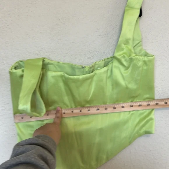 HOUSE OF‎ CB 'Rafa' Lime Satin Longline Corset NWOT size XL